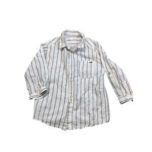 Zara Linen Striped Boys Lightweight Button Down Boys 8